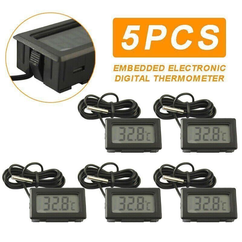 LCD Digital Thermometer Temperature Meter Gauge with Waterproof Sensor Probe