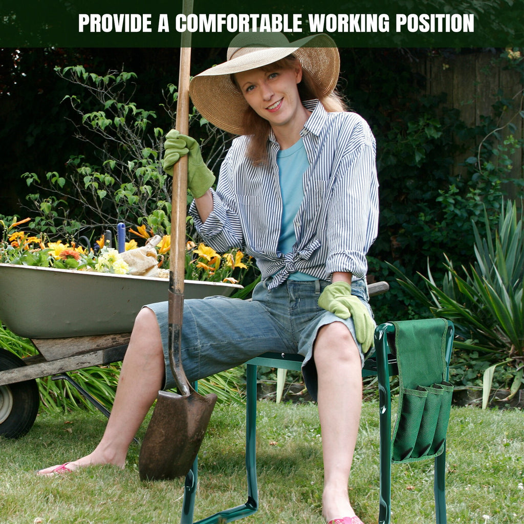 Portable Garden Kneeler Foam Kneeling Stool Tool Bag Padded Seat Seat Pad