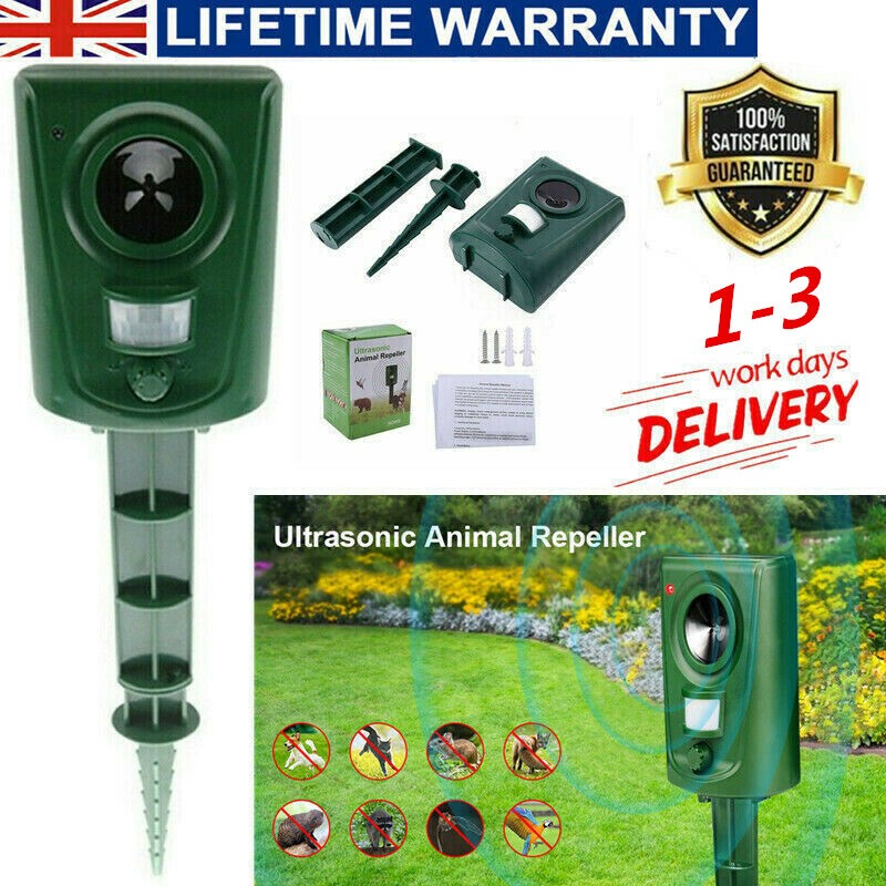 4x Battery Ultrasonic Garden Deterrent Repeller Animal Bird Cat Scarer Pest Dog