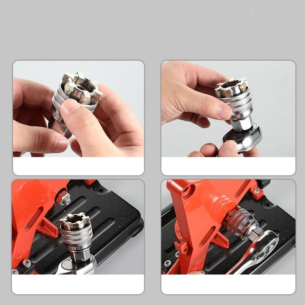 Adjustable Socket Wrench Socket Tool Universal Nuts Bolts Removal 10-19mm