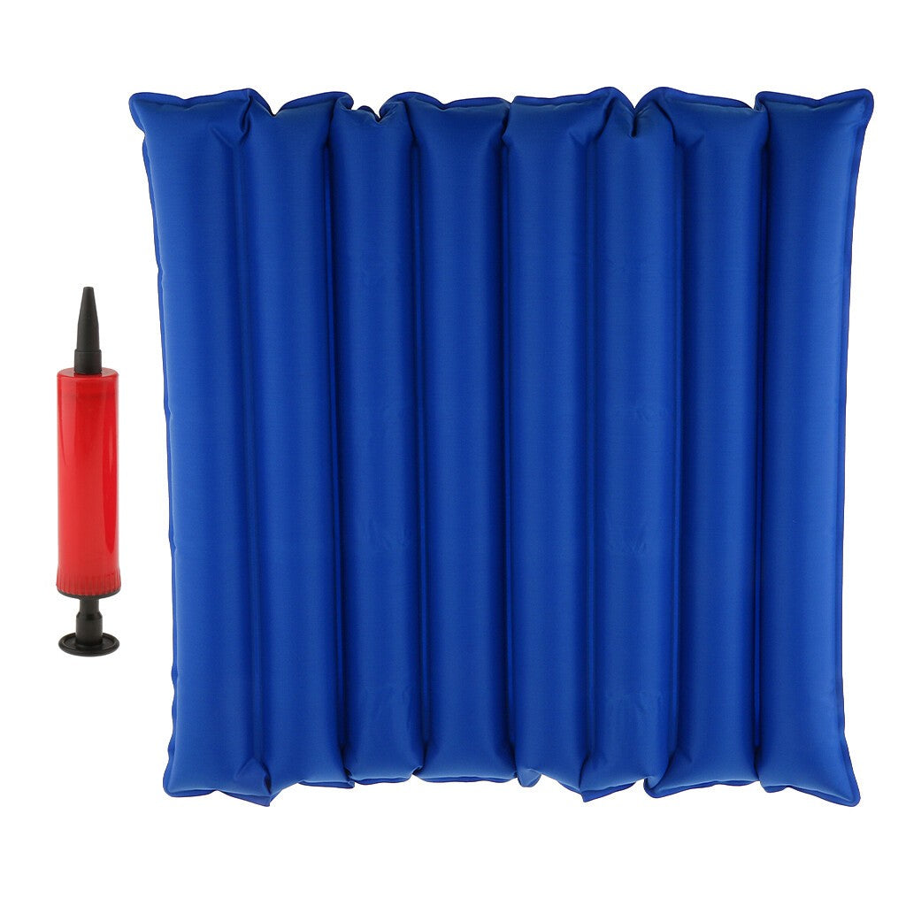 Pressure Relief Air Inflatable Seat Cushion Wheelchair Pillow with Pump Blue