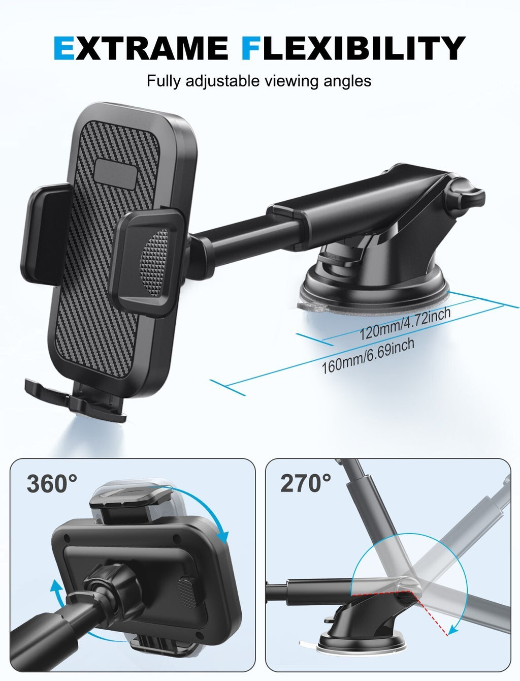 Universal Car Phone Holder 360 Windscreen Suction Mount GPS Stand Cradle