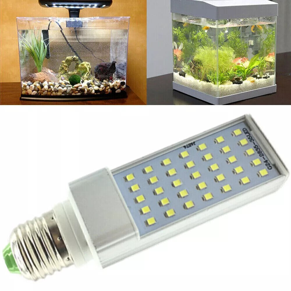 7W E27 LED White Light Bulbs Aquarium Coral Plant Grow Fish Tank Lamp