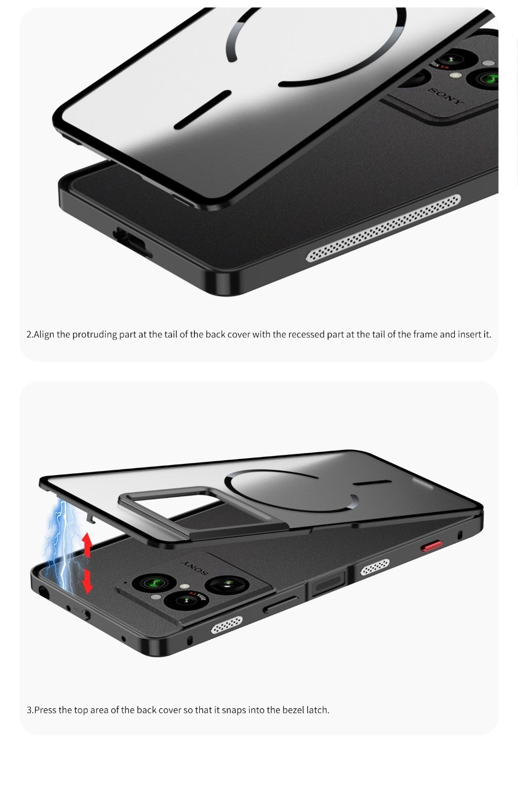 Hybrid Magnetic Metal Bumper Clear Matte Back Case For Sony Xperia 1 VIII 2026