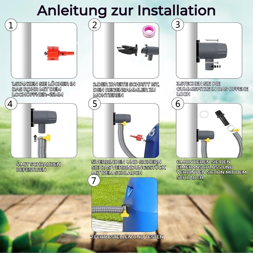 Rapido Rain Collector (For 70-100 Mm Downpipes, Rainwater Collector for Rain Bar