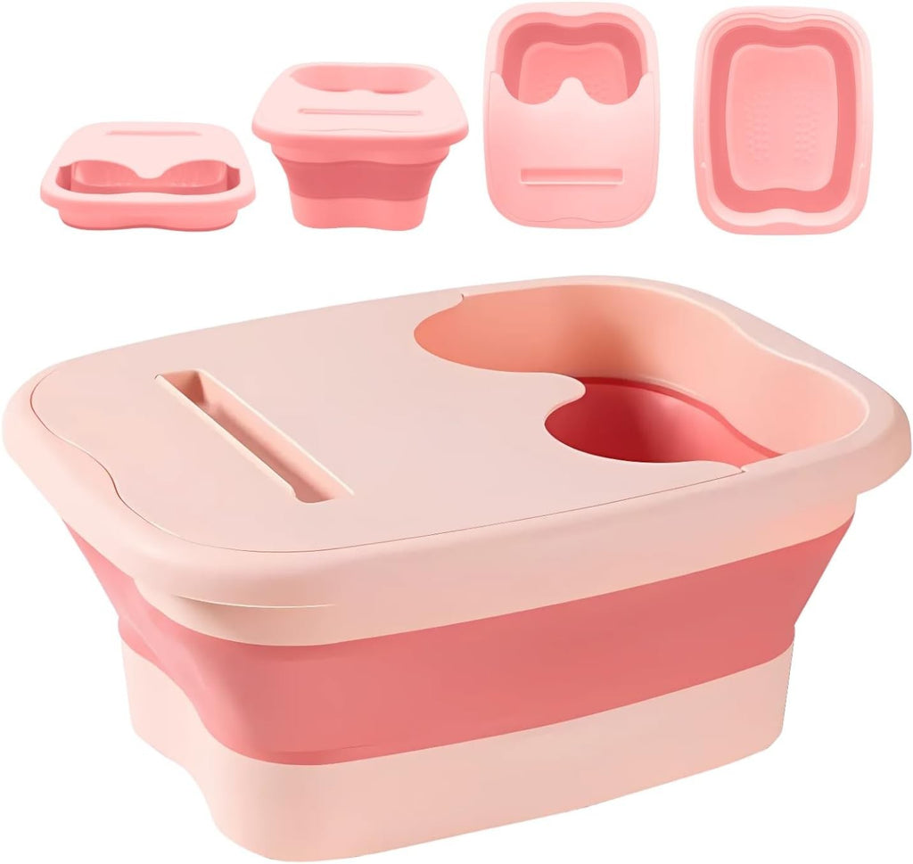 3 Colors Collapsible Foot Spa Bath Bucket Portable Pedicure Soaking Bowl