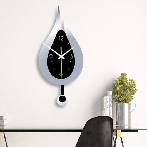 Silent Waterdrop Wall Clock Modern Pendulum Acrylic Wall Hanging  Acrylic