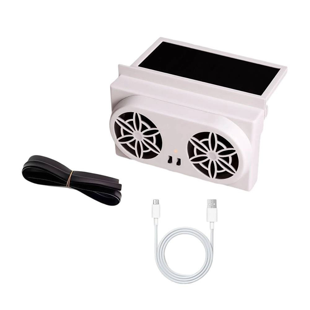Solar Window Fan for Cars with USB Power for Continuous Air Circulation