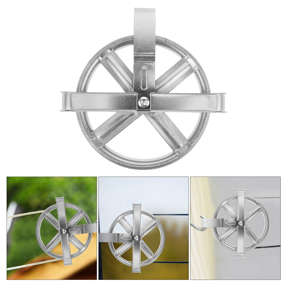 2pcs Clothesline Pulley Deep Groove Outdoor Laundry Drying Line Pulley