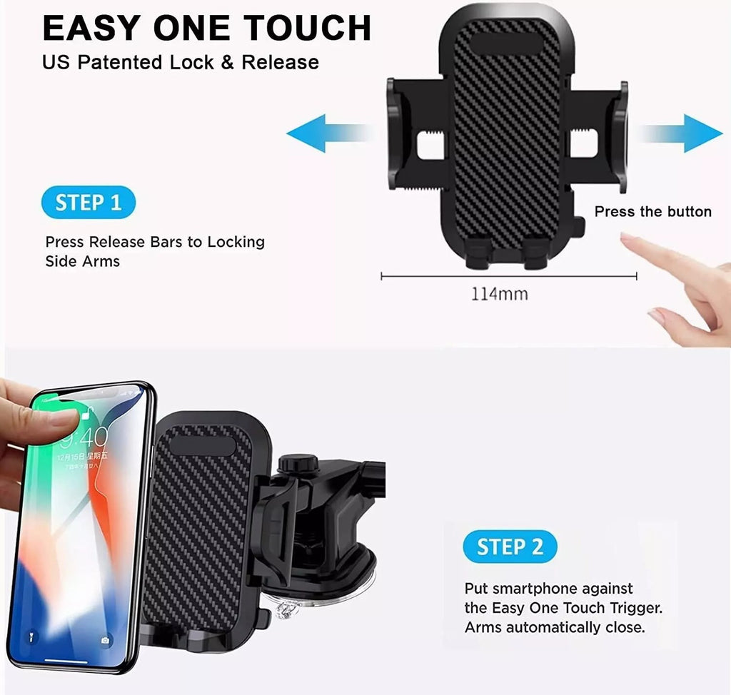 Car Phone Holder Universal Mount Mobile iPhone Windscreen Dashboard or Air Vent