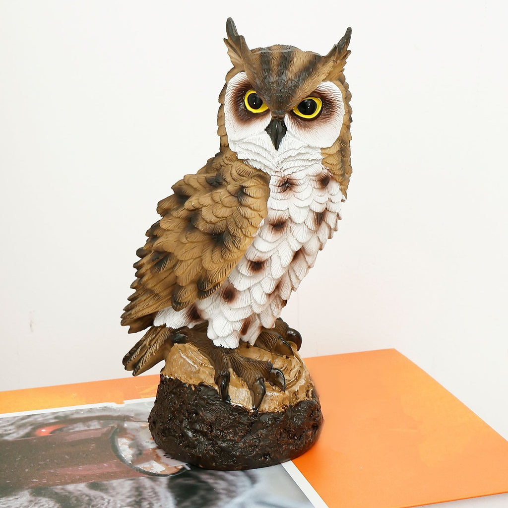 Simulation Owl Ornament Owl Statue Decoration Decoy Birddriver for Garden