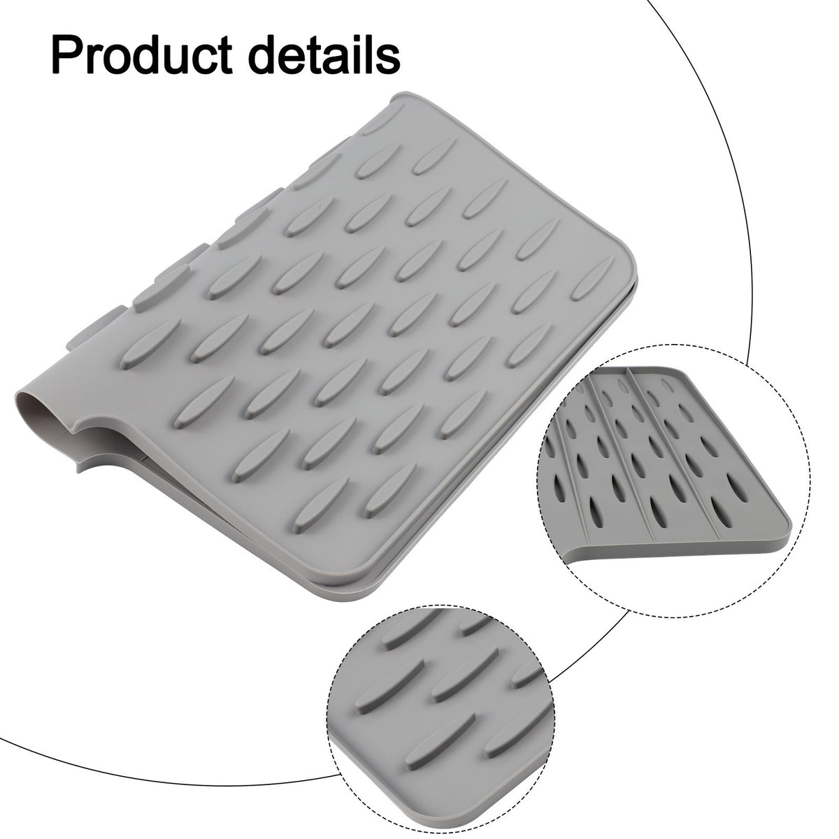 Non Slip Silicone Dish Drying Mat for Kitchen with Heat Resistant Features