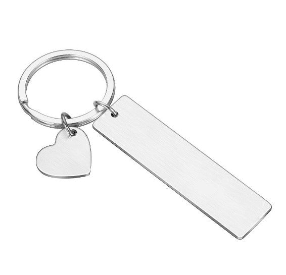 10 Pcs Engraving Stainless Steel Key Chain Blanks Jewelry Craft Tags