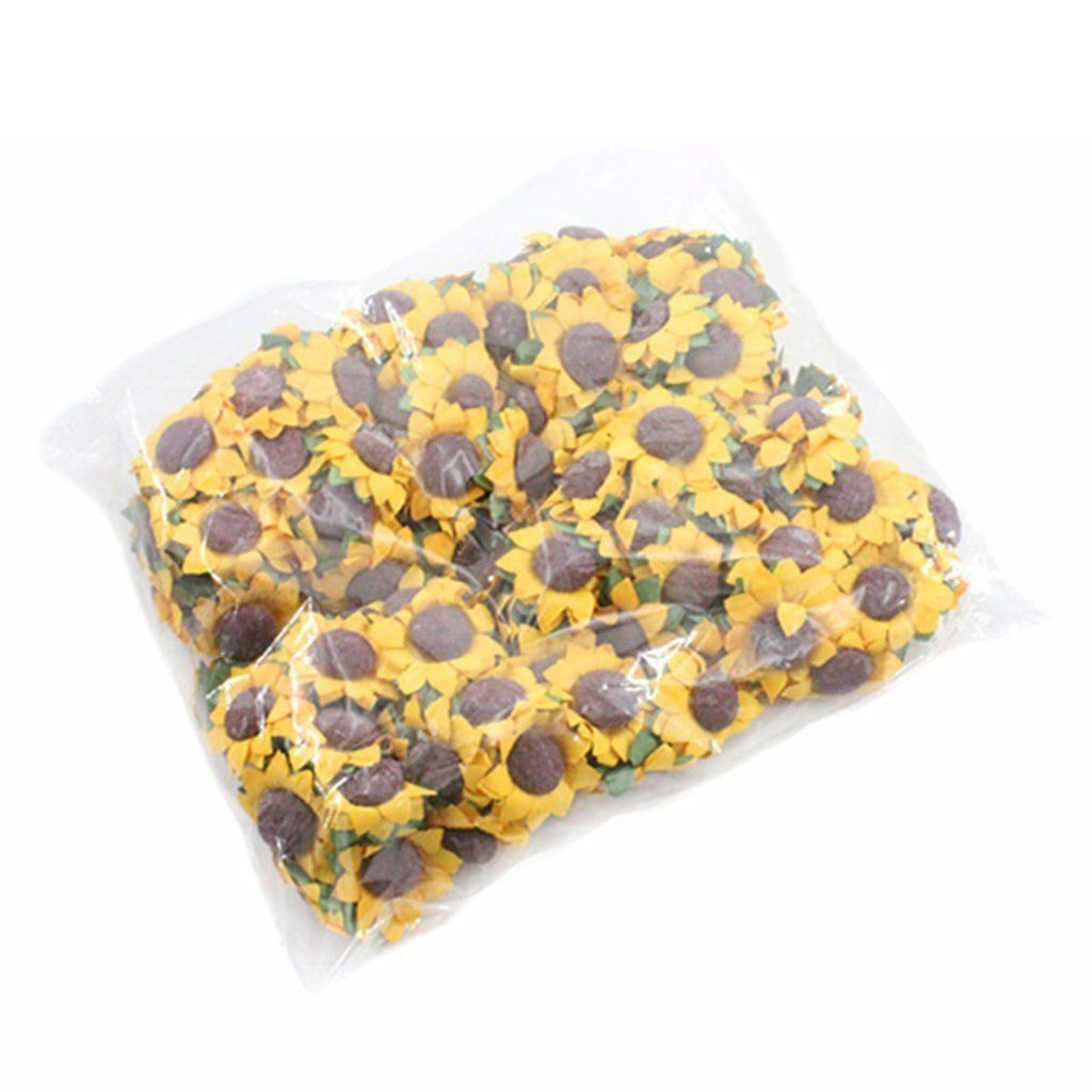 Handmade Sunflower Perfect for Garland Crafts and Wedding Cakes Pack of 100