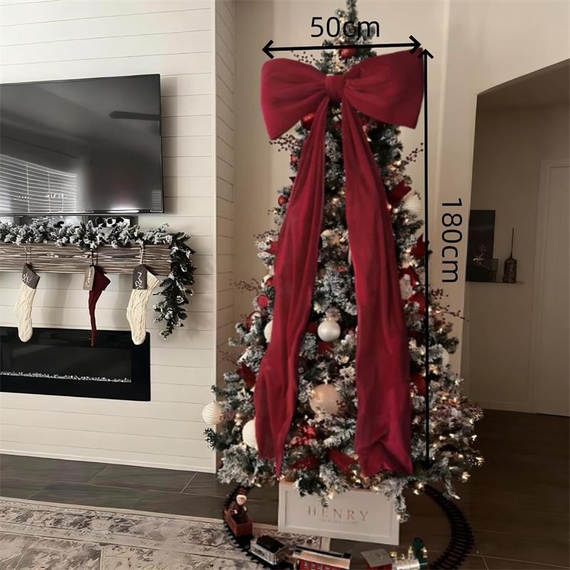 Large Red Velvet Christmas Bow, Christmas Decorations, Giant Bows for Xmas Tree