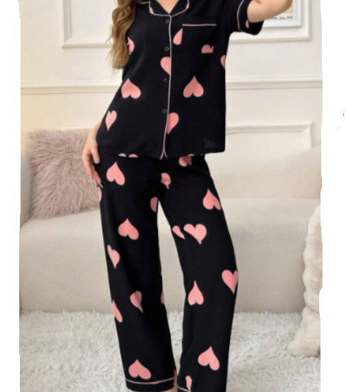 Womens Ladies Satin Nightwear Pyjamas 2Pcs Set Silk PJS Short Sleeve Sleepwear