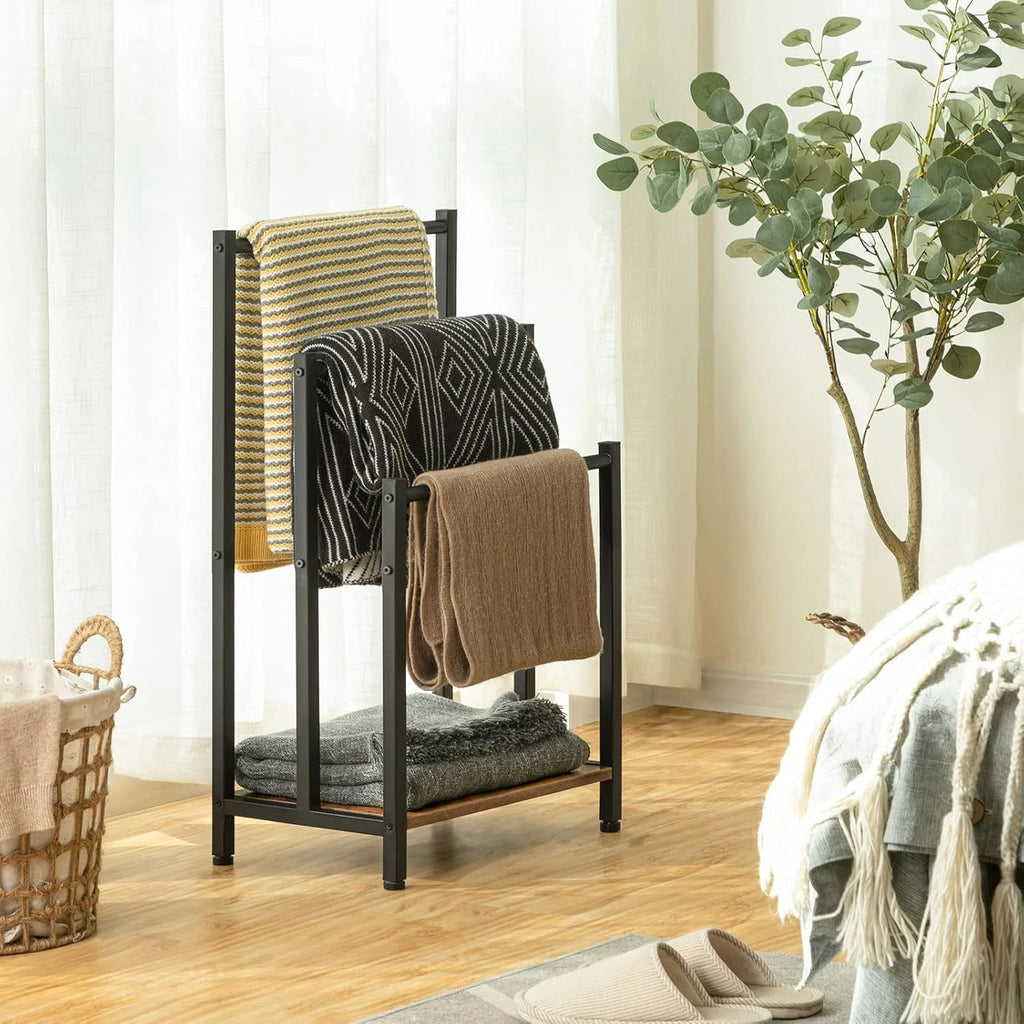 Freestanding Towel Rack Metal Blanket Rack Blanket Ladder Holder for Bathroom
