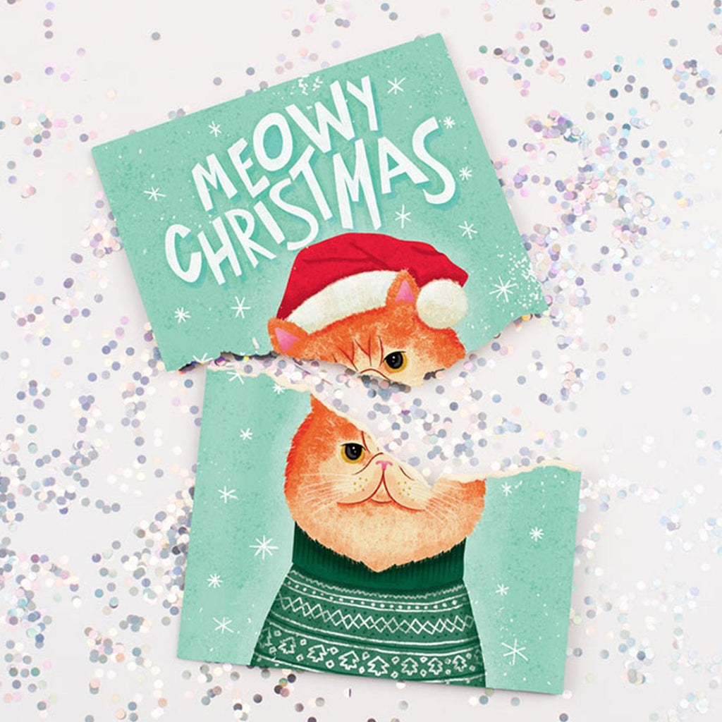 Endless Meowy Christmas With Glitter Endless Meow Christmas Voice Greeting Card