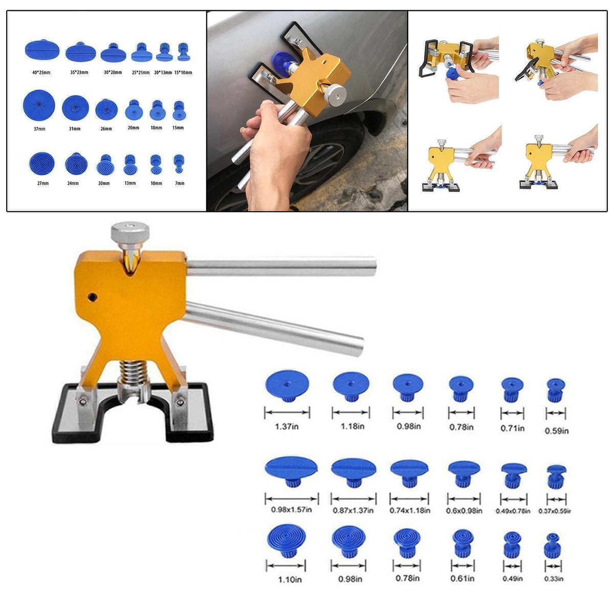 1 Set PDR Tools Car Paintless Kit Dent Puller Lifter Repair Removal Hail Tabs