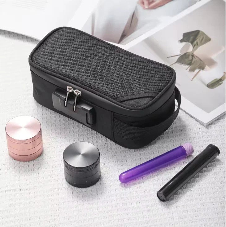 Smell Proof Stash Bag Carbon Lined Bag Lock Discreet Secure Rolling Box Portable