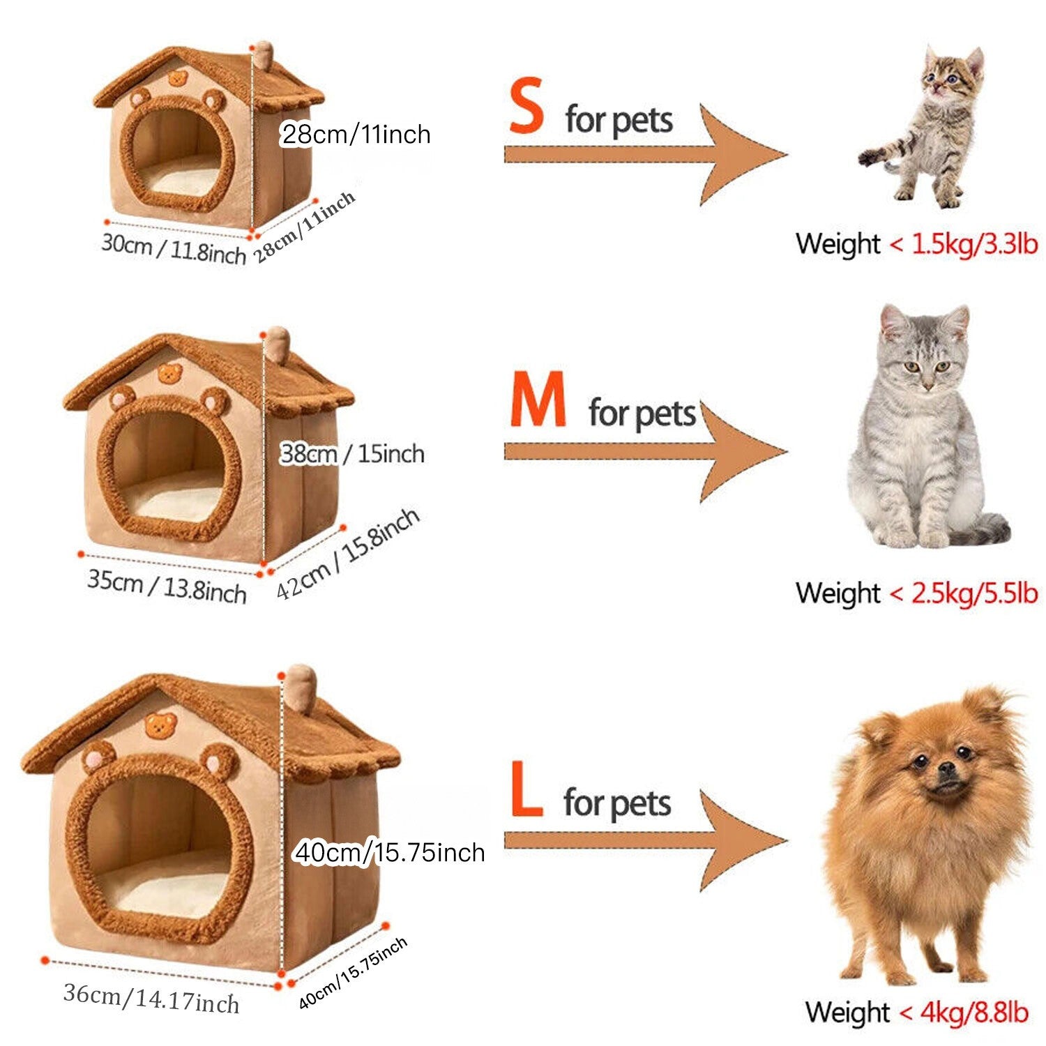 Pet Cat Kitten Dog Beds Igloo Fleece Bed Pyramid Cozy Washable Warm House Cave