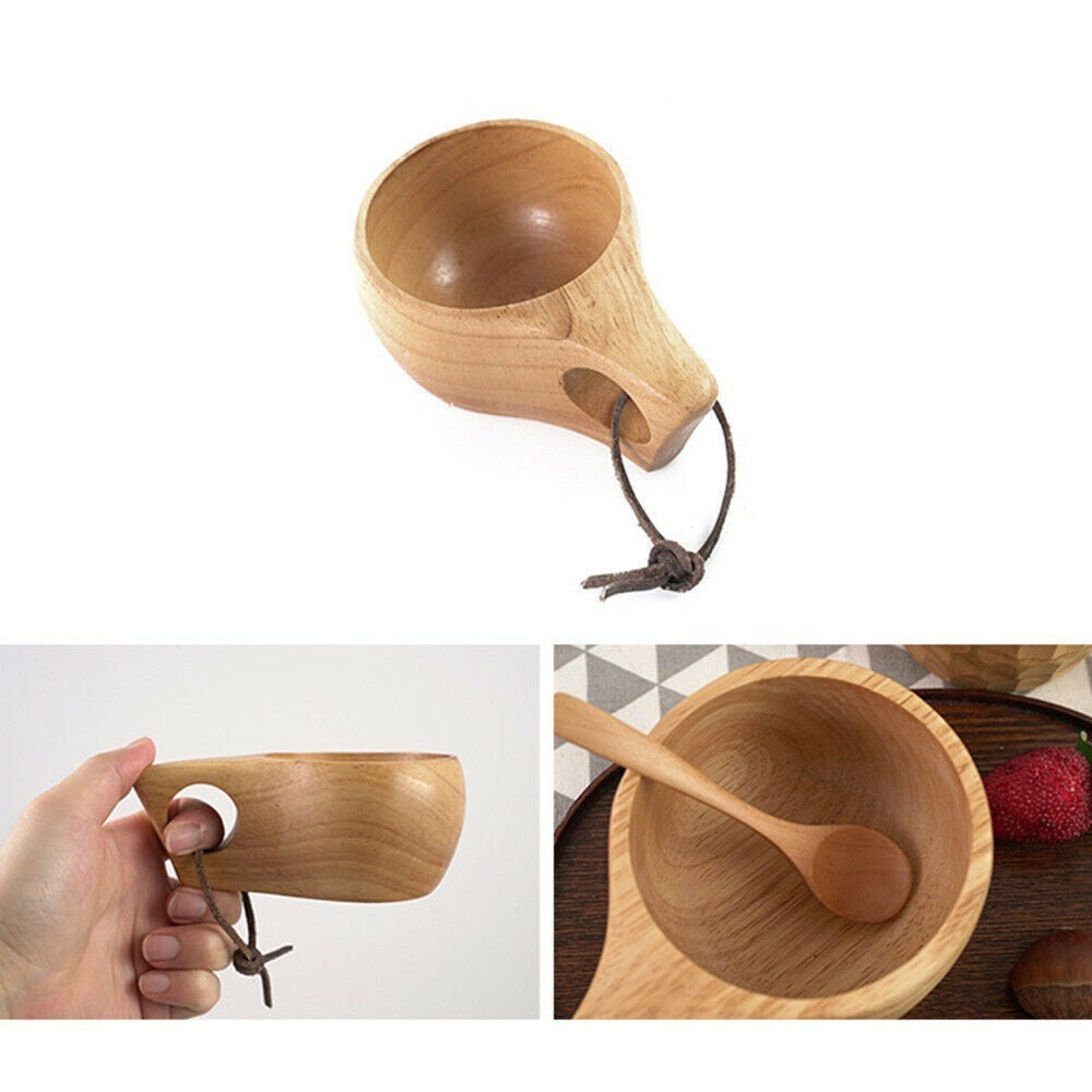 Wooden Cup Lapland Kuksa Tea Coffee Milk Drinking Mug Birthday Gift Handmade