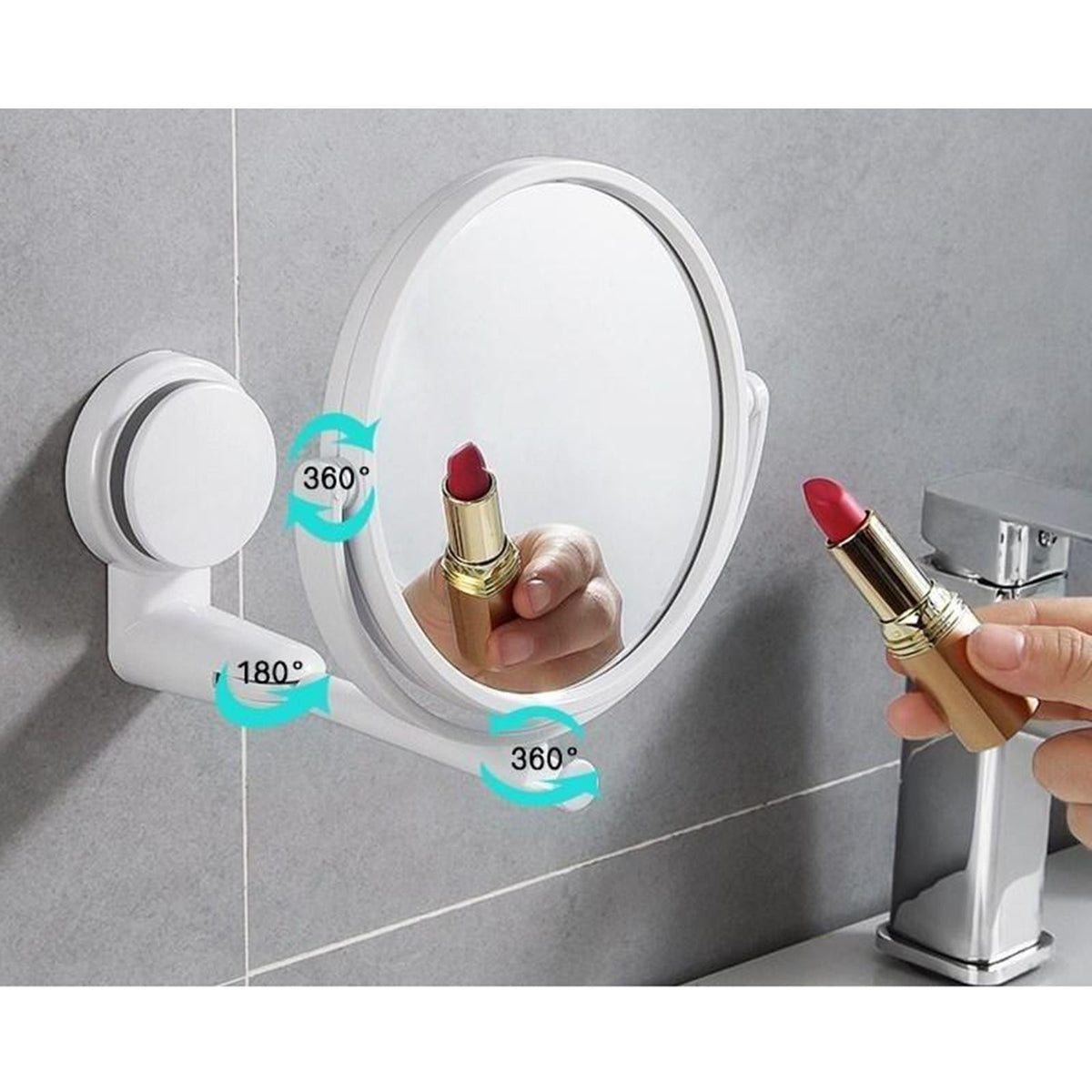 New Extending Makeup Bathroom Shaving/ 2-Side Mirror Wall Mount Double Sided