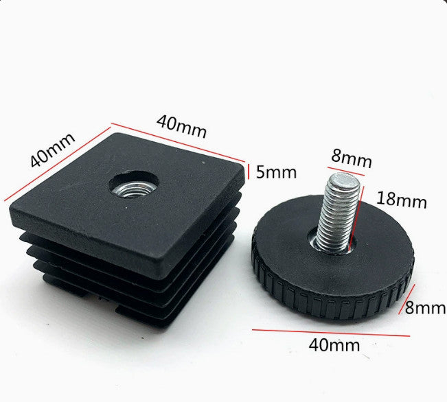 Leveling Feet 40 x 40mm Square Inserts Sofa Leg Adjustable Leveler 8 Sets.*