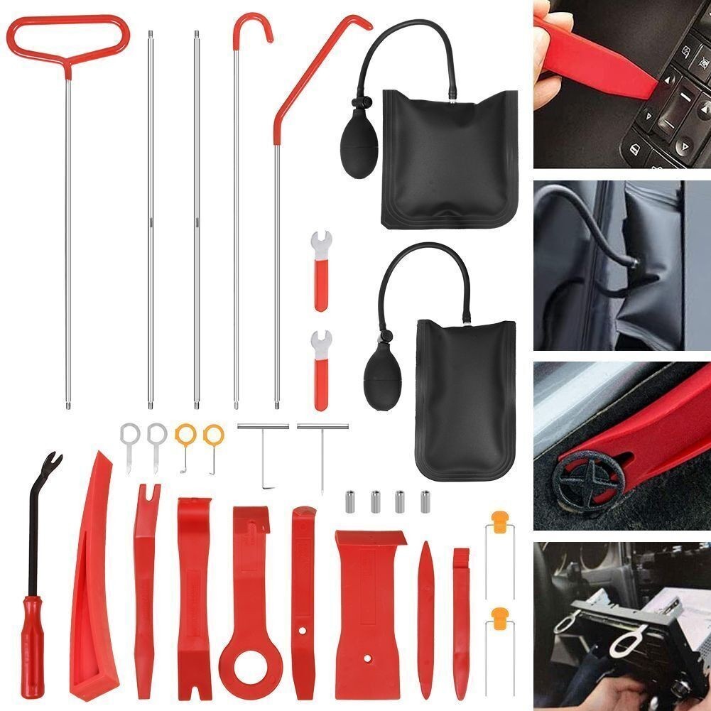 31PCS Air Wedge Pump Tool Car Door Opening Kit Emergency Lock Unlock Tool Set
