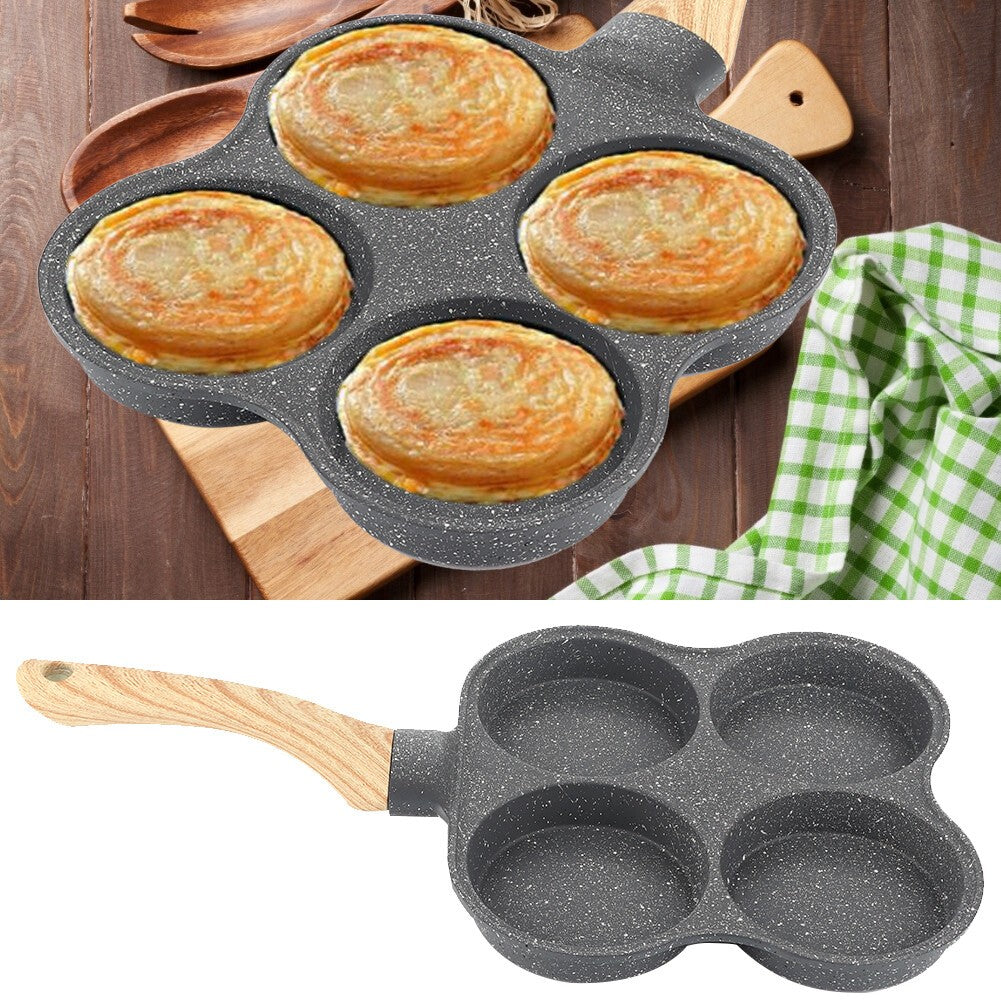 2pcs Breakfast Cooking Set 4 Hole Egg Pancake Pan & Burrito Sandwich Wrap Press