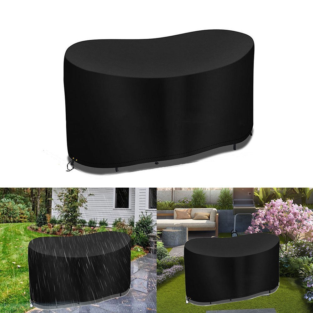 Waterproof 210D Black Oval Table Cover for Outdoor Use and Maintenance