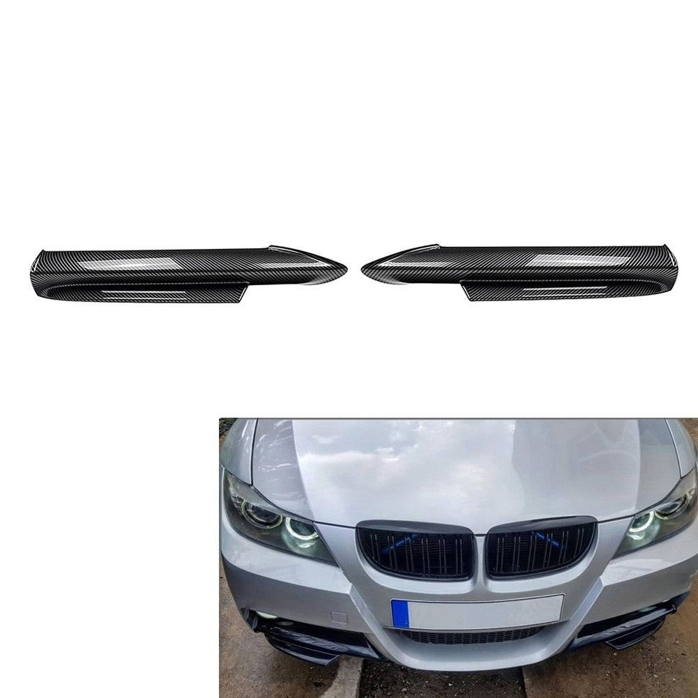 Front Bumper Splitter Lip Side Cover Canard For BMW 3 Series E90 E91 2005-2008