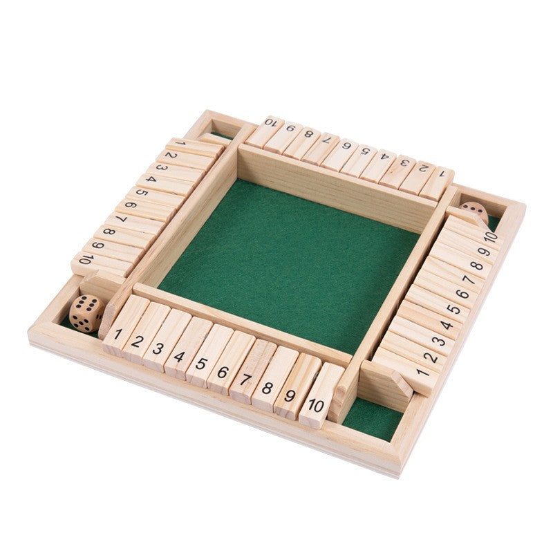Pub Bar Party Supplies Flaps & Dices Game Wooden Shut The Box Dice Board Game