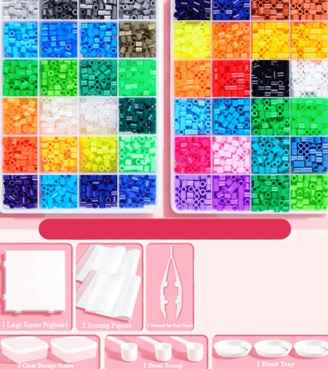 24/48/72 Colors Fuse Beads Kit 5mm Fusion Perler Beads for Crafts Handmade Kids