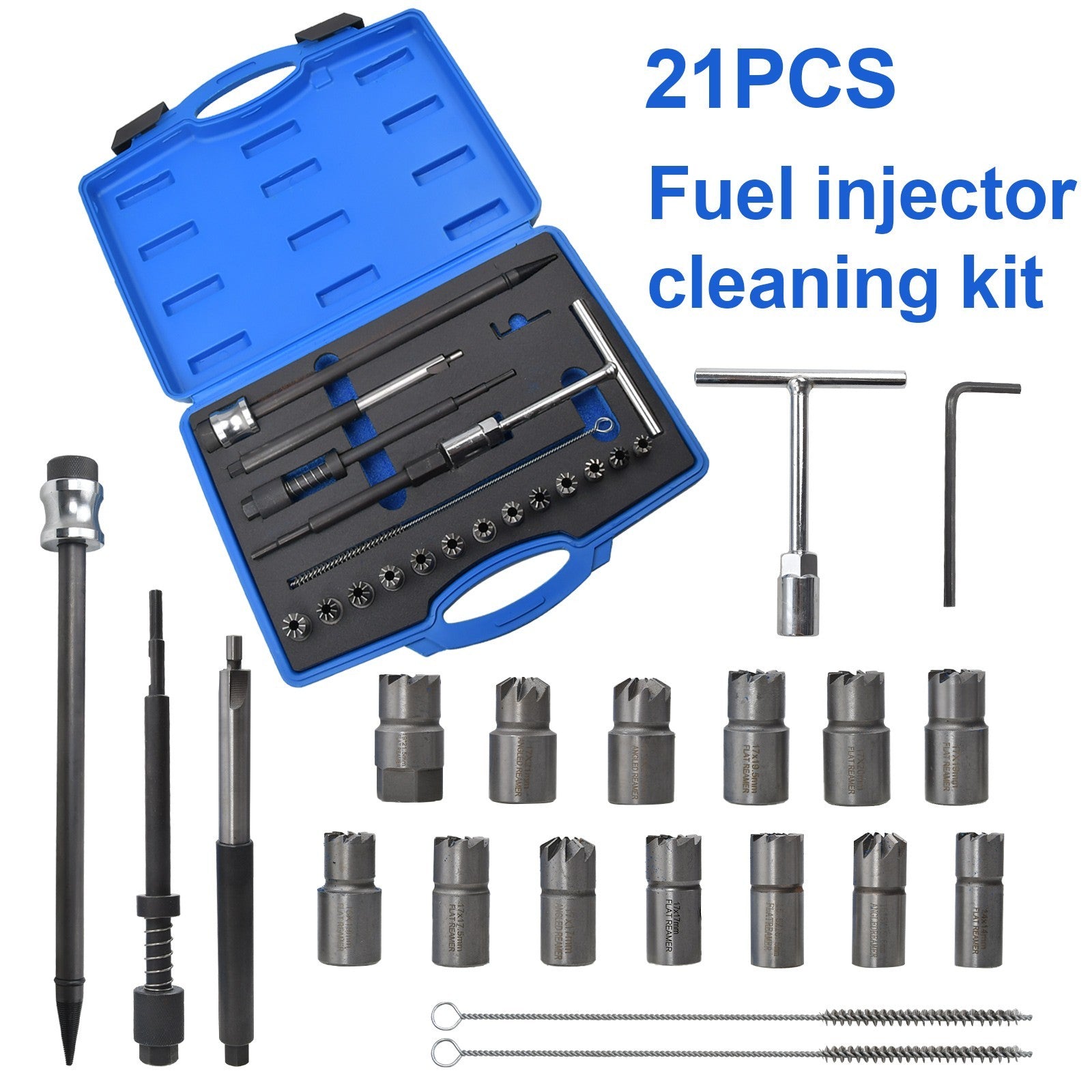 21 Pcs Diesel Injector Seat Cutter Repair Kit For Delphi Bosch Car Van Engines