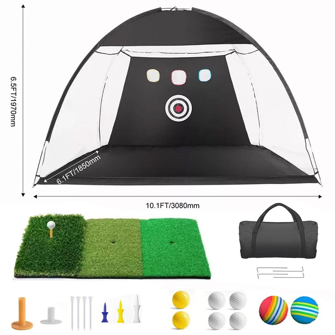 Golf Net 10x7ft Golf Practice Net Hitting Driving Chipping Swing Training Aid