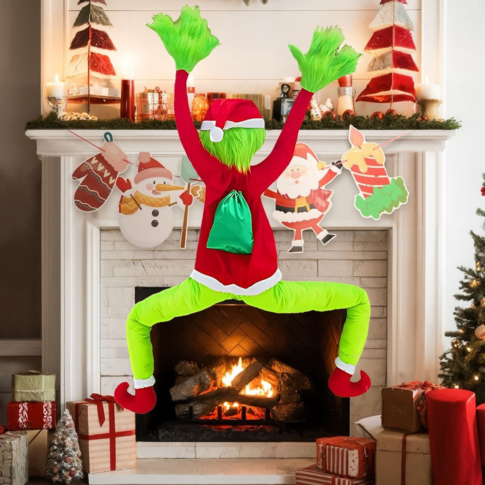 Christmas Grinchs Decor Bendable Arms & Legs, for Home Tree Wall Outdoor Decor