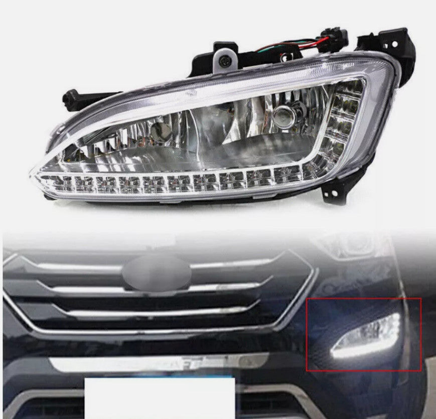 Left LED DRL-Daytime Running Light Fog Lamp-For Hyundai / IX45 Santa Fe 2013-15