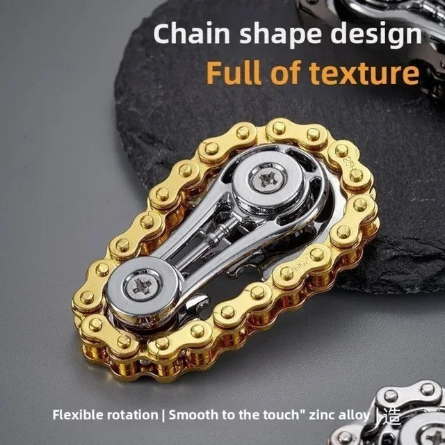 1X Fidget Roller Bike Chain Finger Toy Stress Anxiety Relief Chain Hand Roller