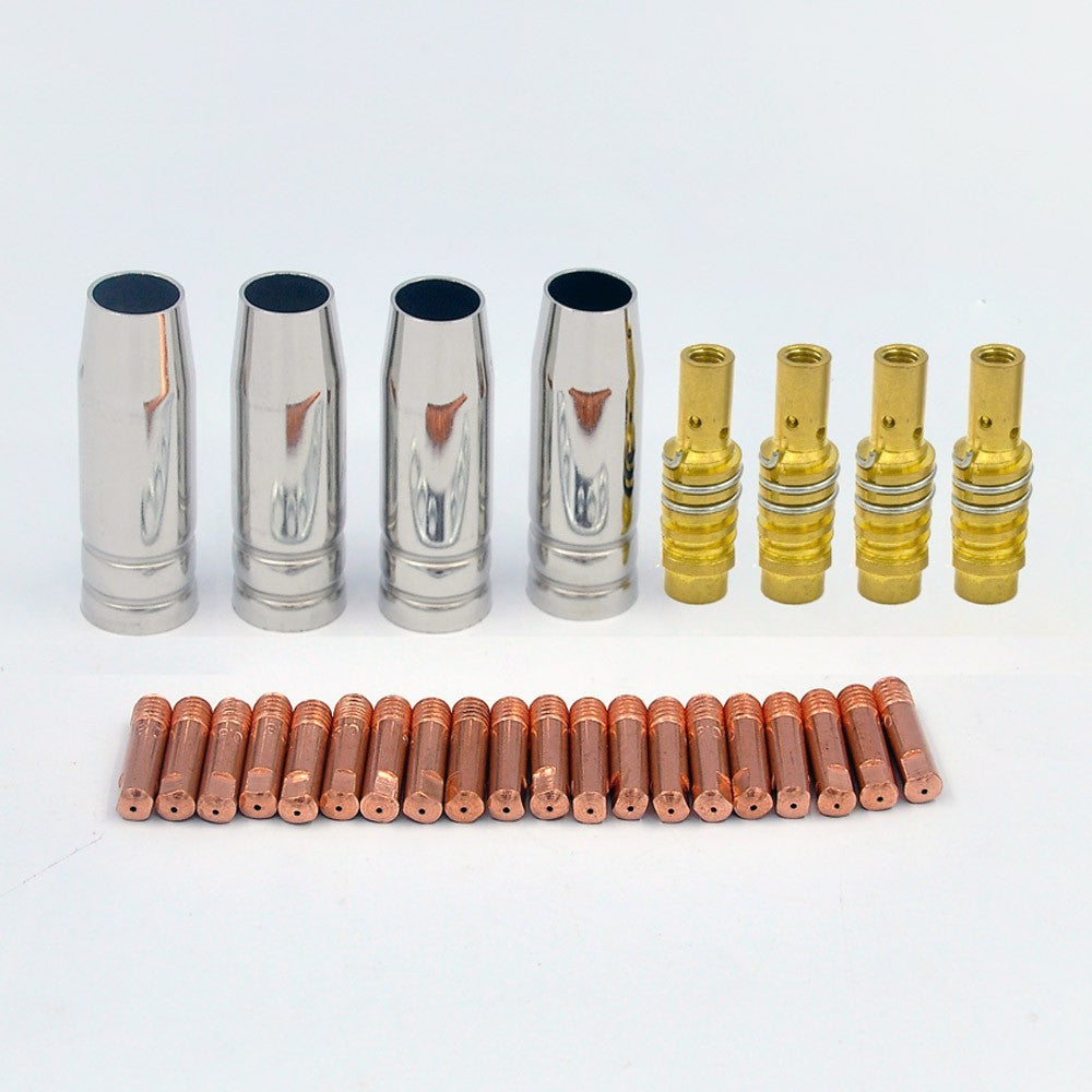 MB15 MIG WELDING CONSUMABLES KIT TORCH CONTACT TIPS NOZZLE SHROUD 15AK 28pcs