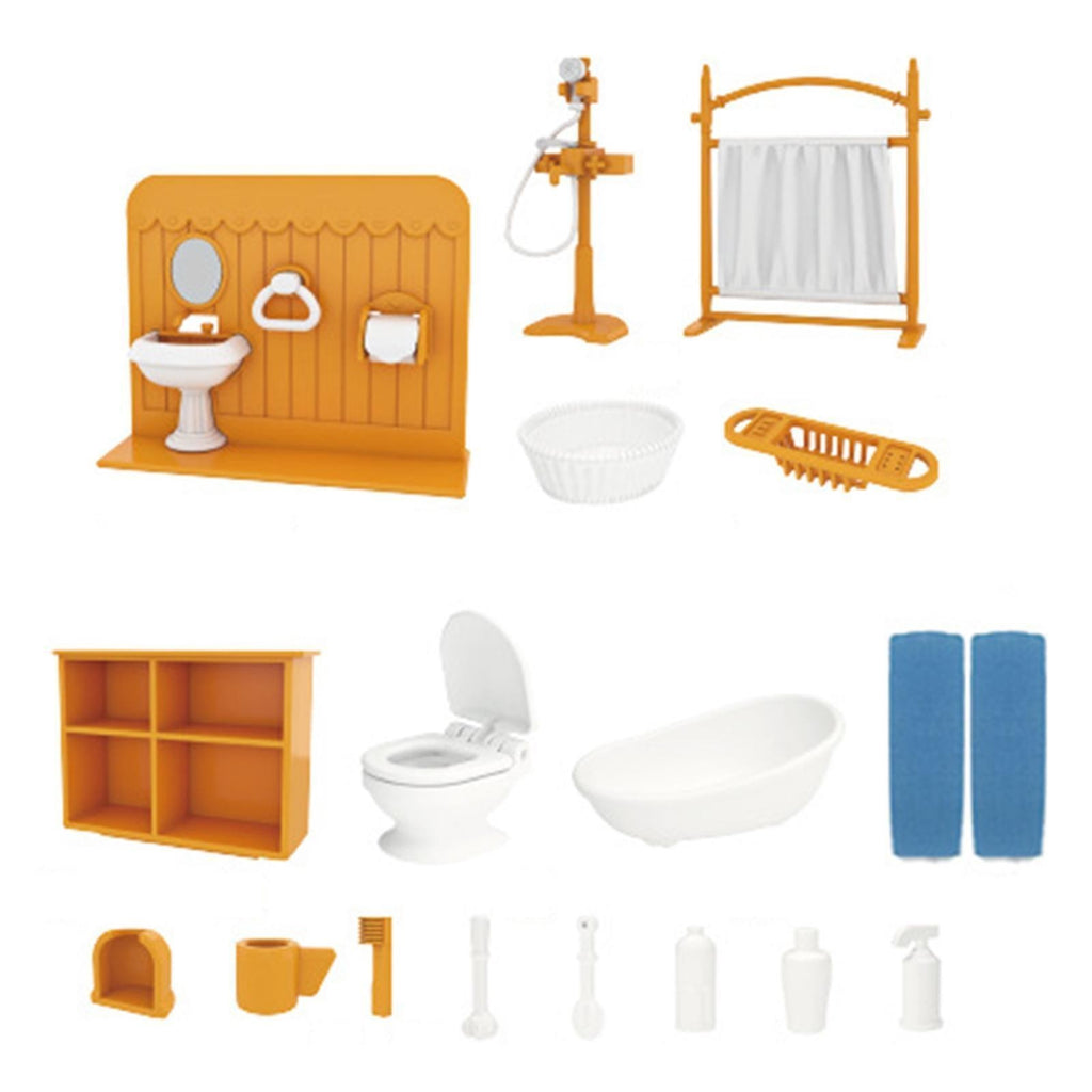 Dolls House Furniture Set Accessories 1:16 Multiple Themes for Children Bathroom
