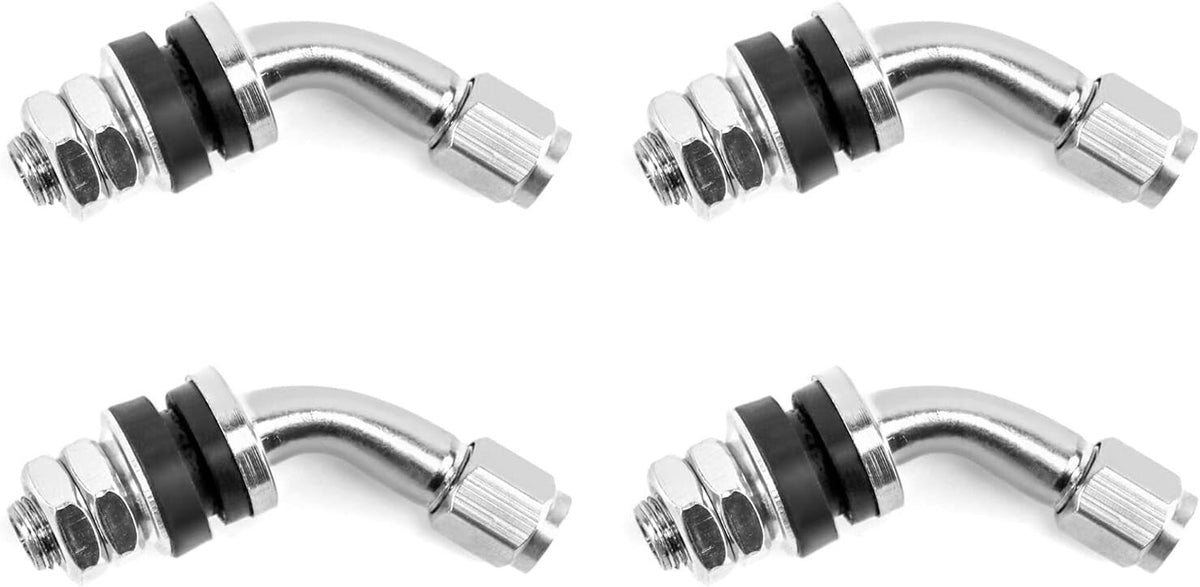 4 Pcs 45 Degree Angled Bolt-in Valve Stems for Car Motorcycle Tyre,Anti-Leakage