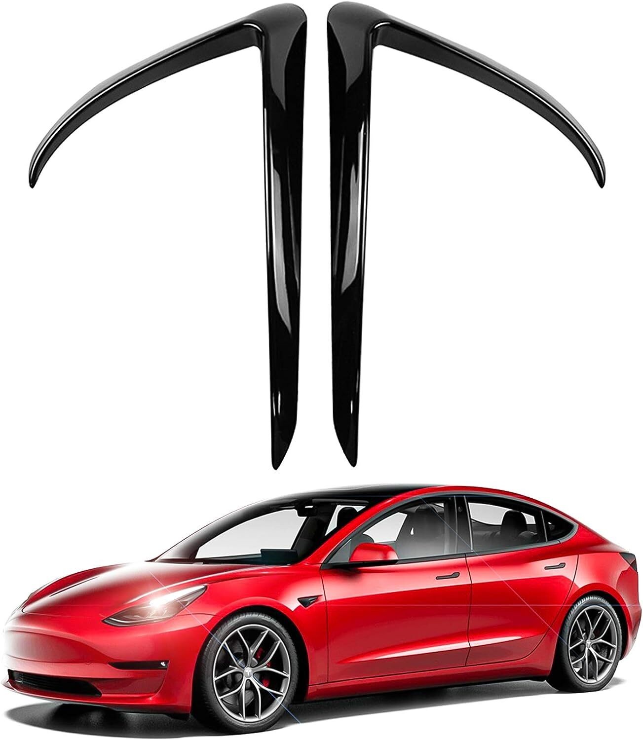Tesla Model 3 Front Fog Light Trim Cover Fog Lamp Frame Blade Eyebrow Spoiler