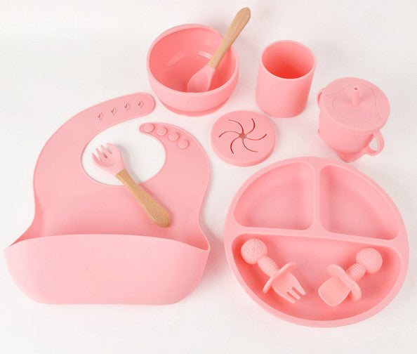 Baby Weaning Set Bamboo Baby Feeding set Suction Plate Bowls Spoons