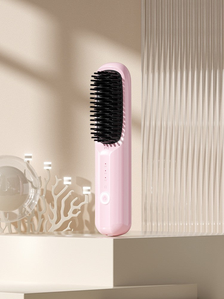 Glow Wave Heated Brush  LED Screen & USB Charging 3 Heat Settings for Short Hair