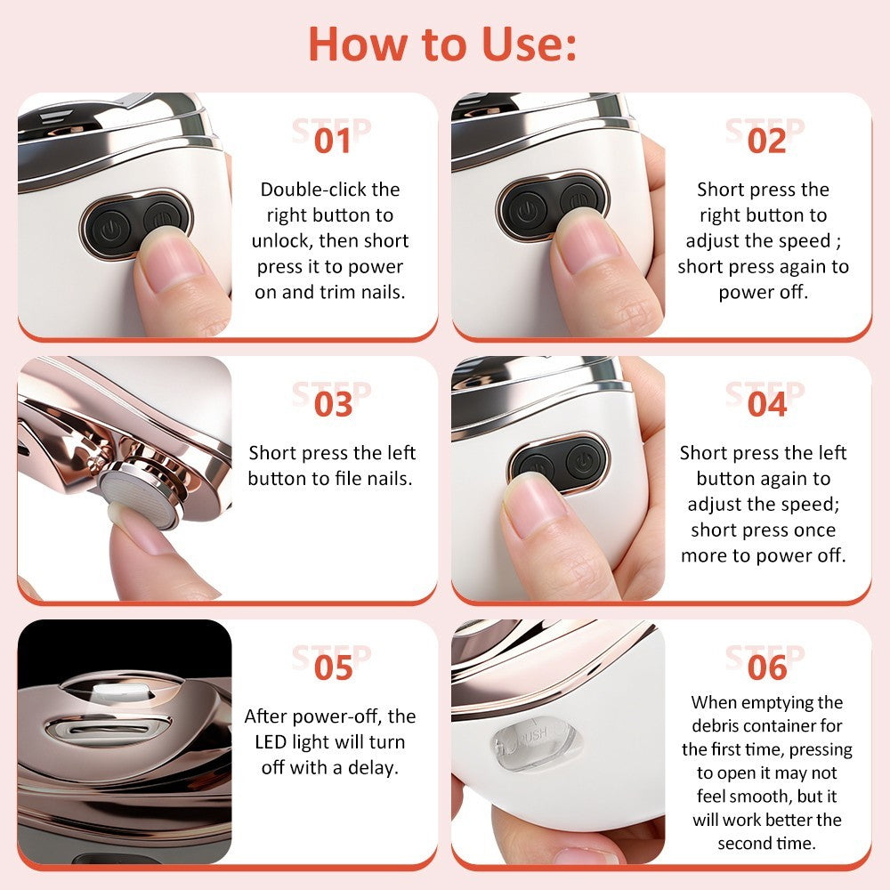 Electric Nail Clippers & Toenail Cutter for Adults and Elderly USB Rechargeable