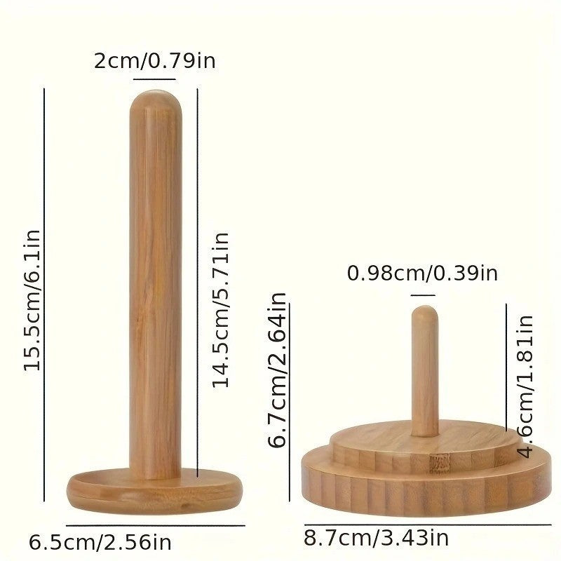 Wooden Yarn Holder Rotating Bamboo Knitting Wool Spindle Stand Crochet Organiser