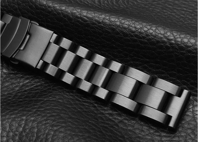 Thick  Solid Stainless Steel Buckle Clasp Watch Band Strap Replacement