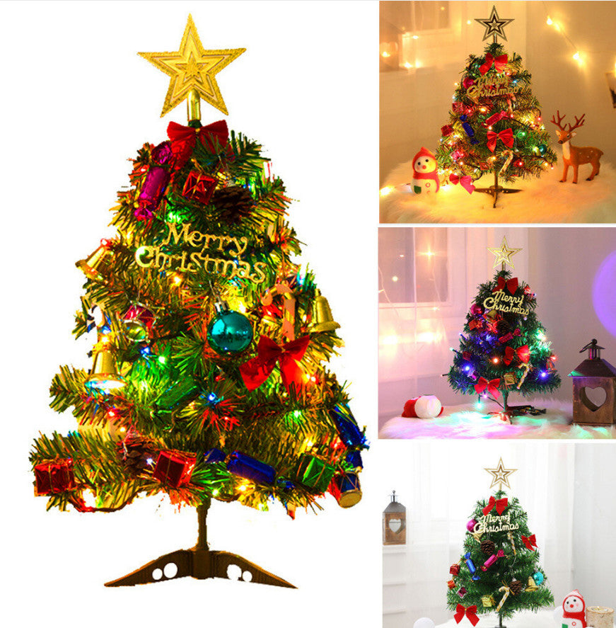 30cm Mini Small Christmas Tree with LED Lights Xmas Tabletop Rtificial Ornament