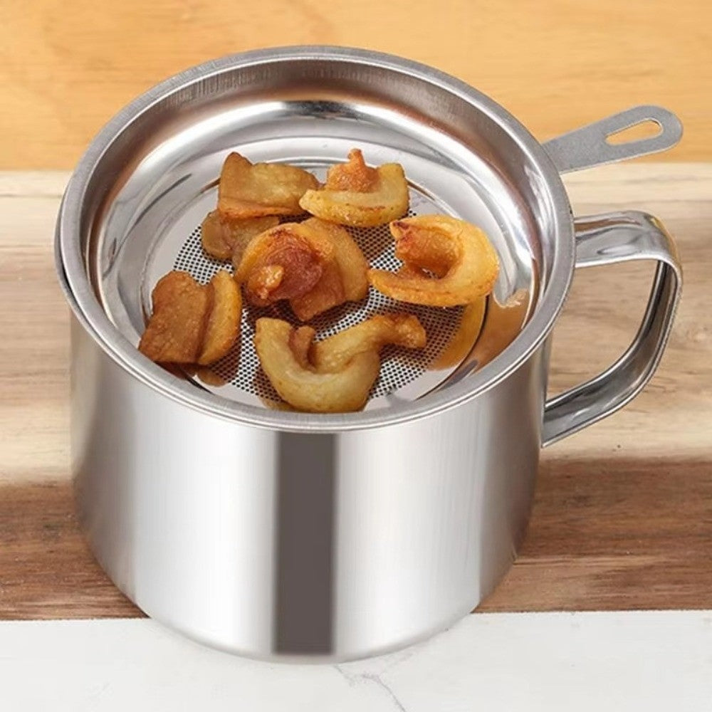 Large Capacity Oil Filter Pot 1.3L/1.8L Oil Pot Cooking Oil Strainer  Kitchen